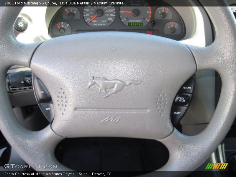 True Blue Metallic / Medium Graphite 2001 Ford Mustang V6 Coupe