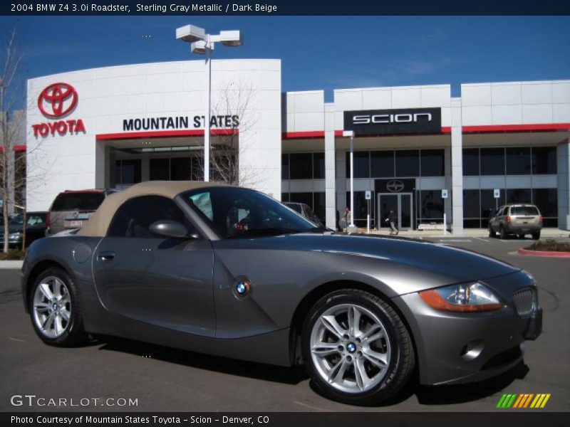 Sterling Gray Metallic / Dark Beige 2004 BMW Z4 3.0i Roadster