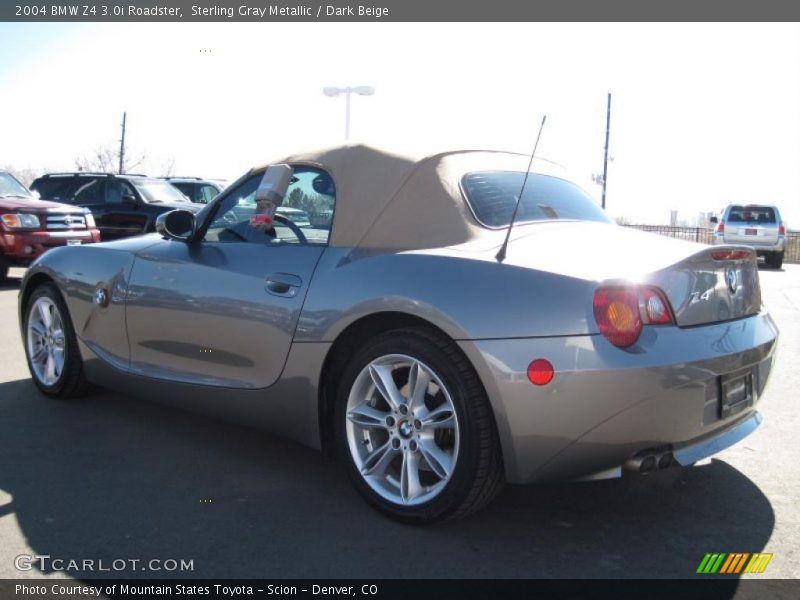 Sterling Gray Metallic / Dark Beige 2004 BMW Z4 3.0i Roadster