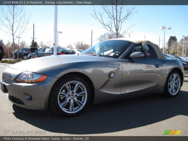 Sterling Gray Metallic / Dark Beige 2004 BMW Z4 3.0i Roadster