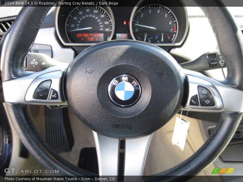 Sterling Gray Metallic / Dark Beige 2004 BMW Z4 3.0i Roadster