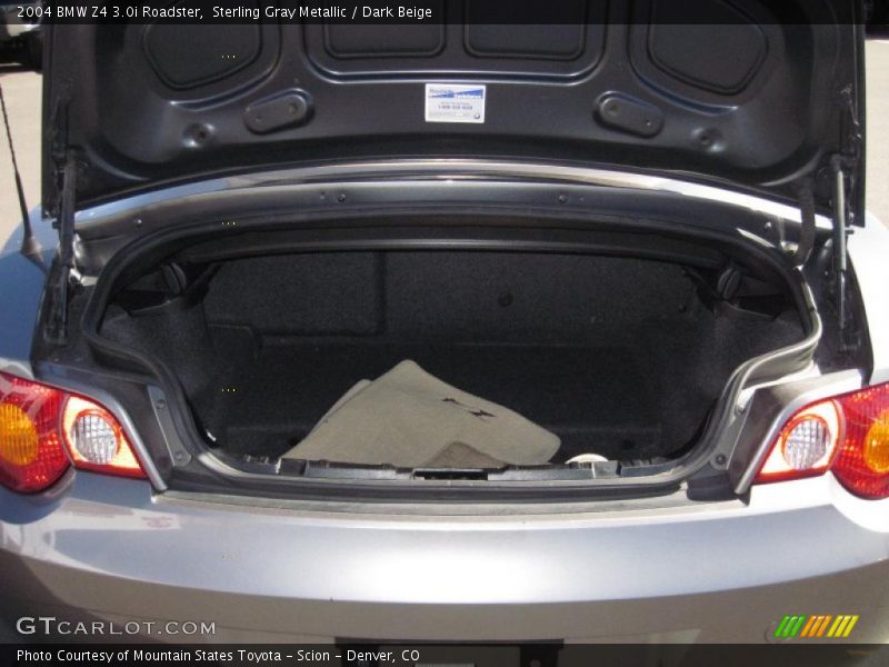 Sterling Gray Metallic / Dark Beige 2004 BMW Z4 3.0i Roadster