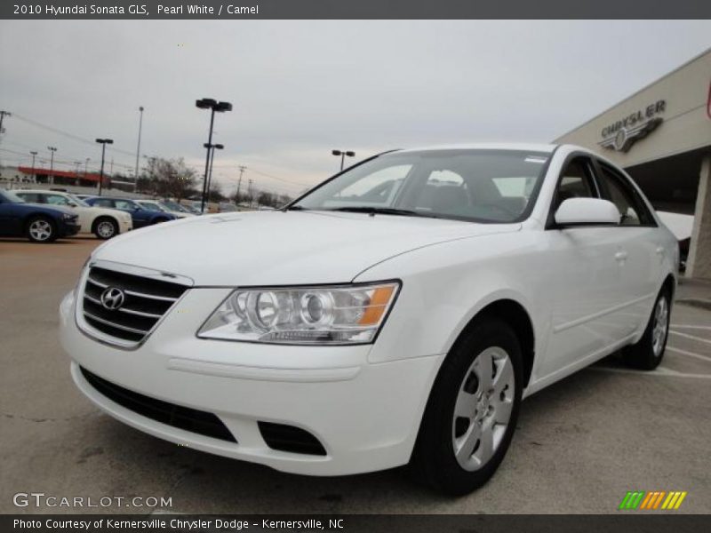 Pearl White / Camel 2010 Hyundai Sonata GLS