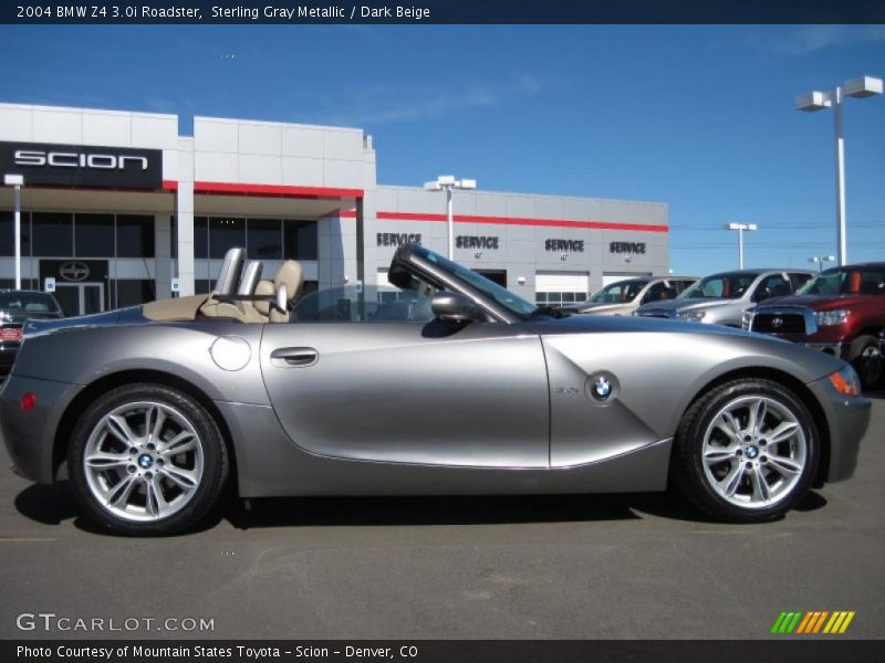 Sterling Gray Metallic / Dark Beige 2004 BMW Z4 3.0i Roadster