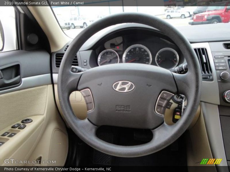 Pearl White / Camel 2010 Hyundai Sonata GLS