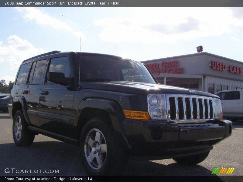 Brilliant Black Crystal Pearl / Khaki 2009 Jeep Commander Sport