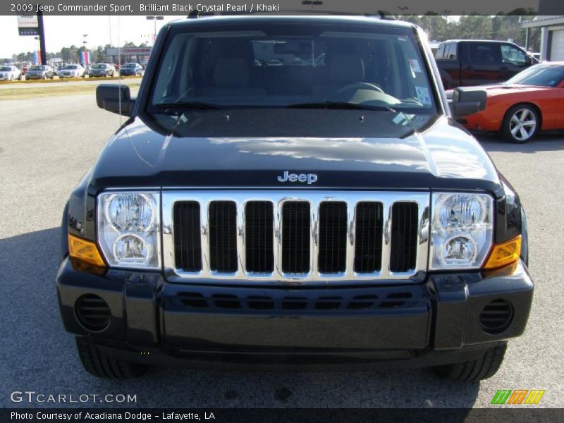 Brilliant Black Crystal Pearl / Khaki 2009 Jeep Commander Sport