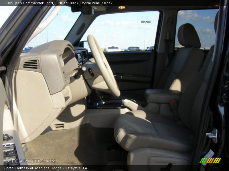 Brilliant Black Crystal Pearl / Khaki 2009 Jeep Commander Sport
