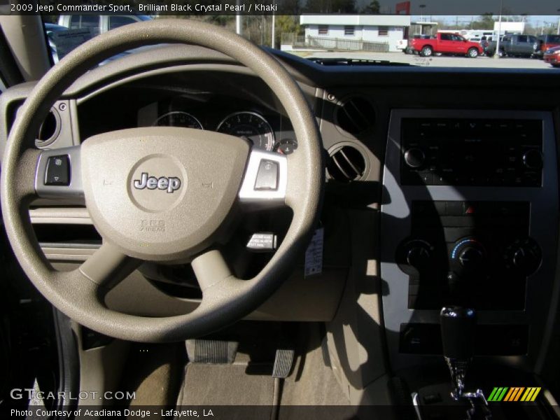 Brilliant Black Crystal Pearl / Khaki 2009 Jeep Commander Sport