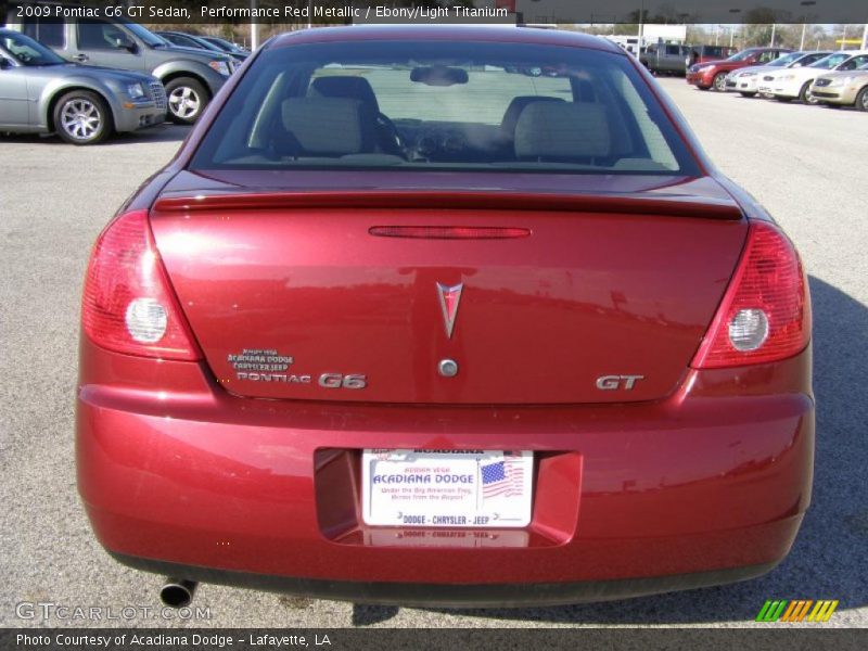 Performance Red Metallic / Ebony/Light Titanium 2009 Pontiac G6 GT Sedan