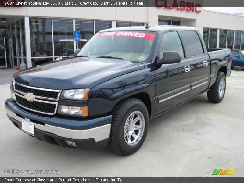 Dark Blue Metallic / Tan 2007 Chevrolet Silverado 1500 Classic LT Crew Cab