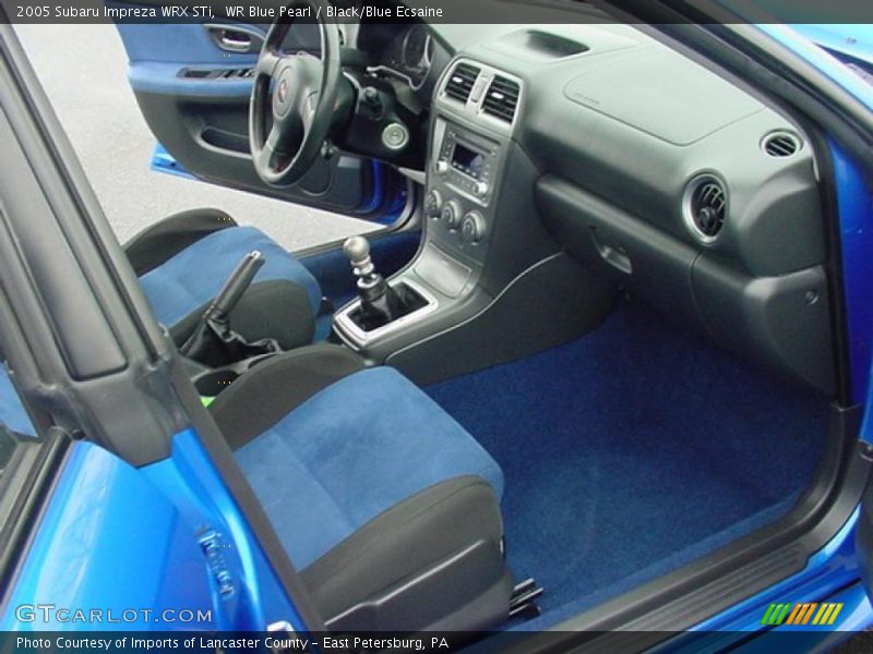 WR Blue Pearl / Black/Blue Ecsaine 2005 Subaru Impreza WRX STi