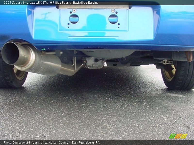 WR Blue Pearl / Black/Blue Ecsaine 2005 Subaru Impreza WRX STi