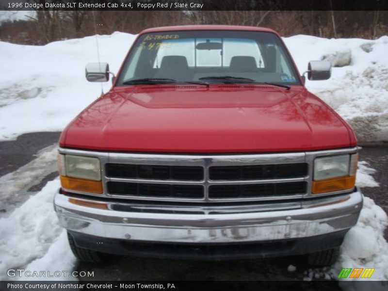 Poppy Red / Slate Gray 1996 Dodge Dakota SLT Extended Cab 4x4