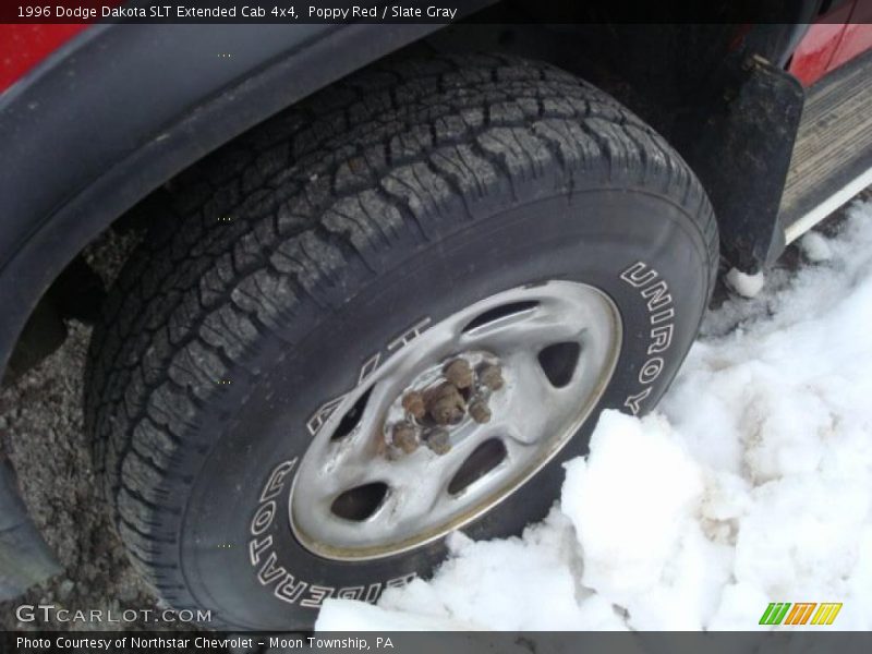 Poppy Red / Slate Gray 1996 Dodge Dakota SLT Extended Cab 4x4