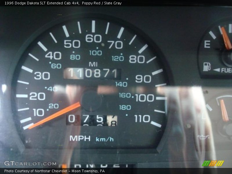 Poppy Red / Slate Gray 1996 Dodge Dakota SLT Extended Cab 4x4