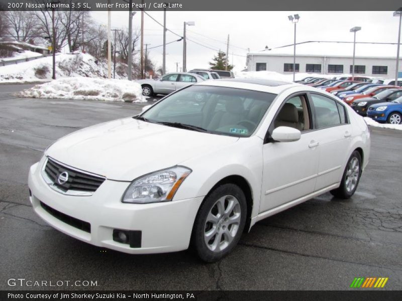 Winter Frost Pearl / Cafe Latte 2007 Nissan Maxima 3.5 SL