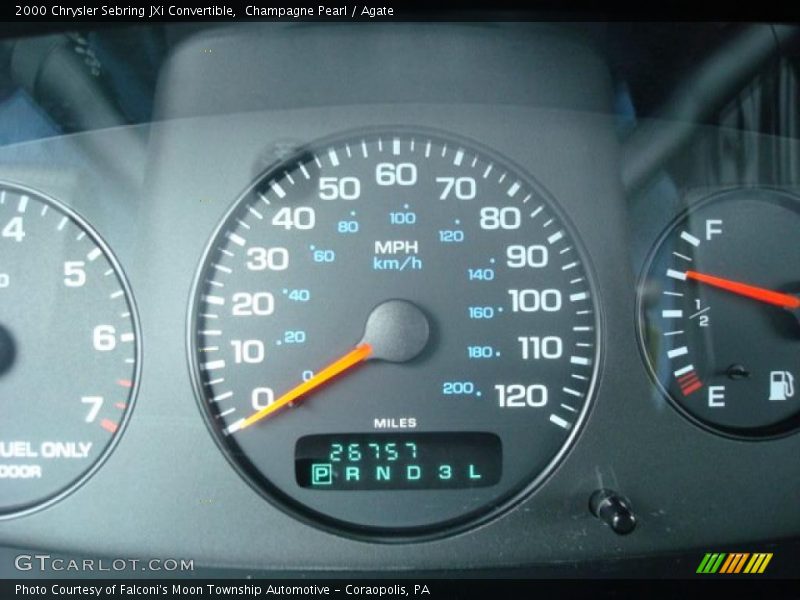 Champagne Pearl / Agate 2000 Chrysler Sebring JXi Convertible