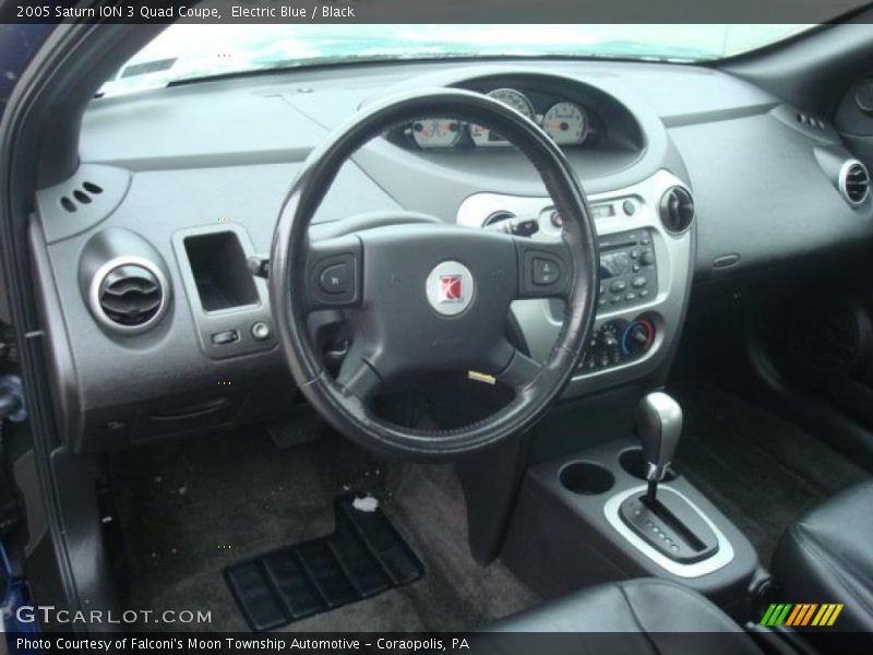 Electric Blue / Black 2005 Saturn ION 3 Quad Coupe