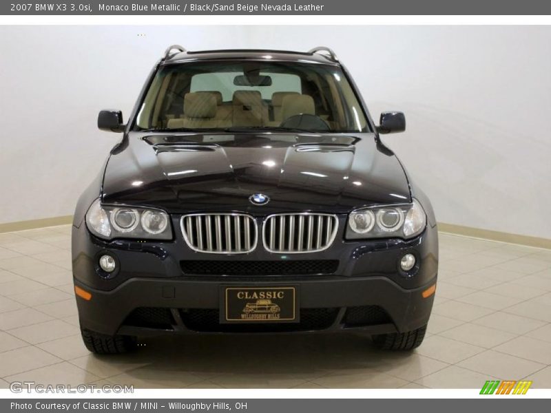 Monaco Blue Metallic / Black/Sand Beige Nevada Leather 2007 BMW X3 3.0si