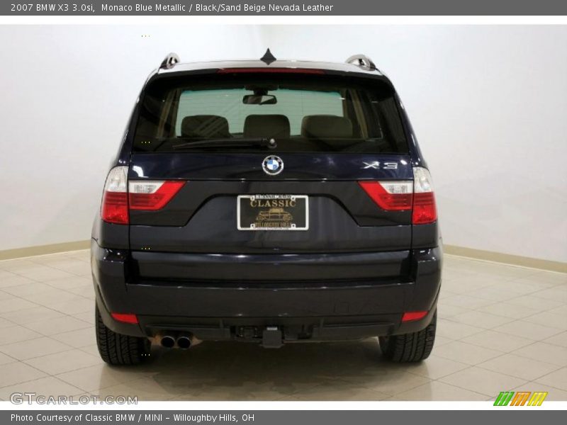 Monaco Blue Metallic / Black/Sand Beige Nevada Leather 2007 BMW X3 3.0si