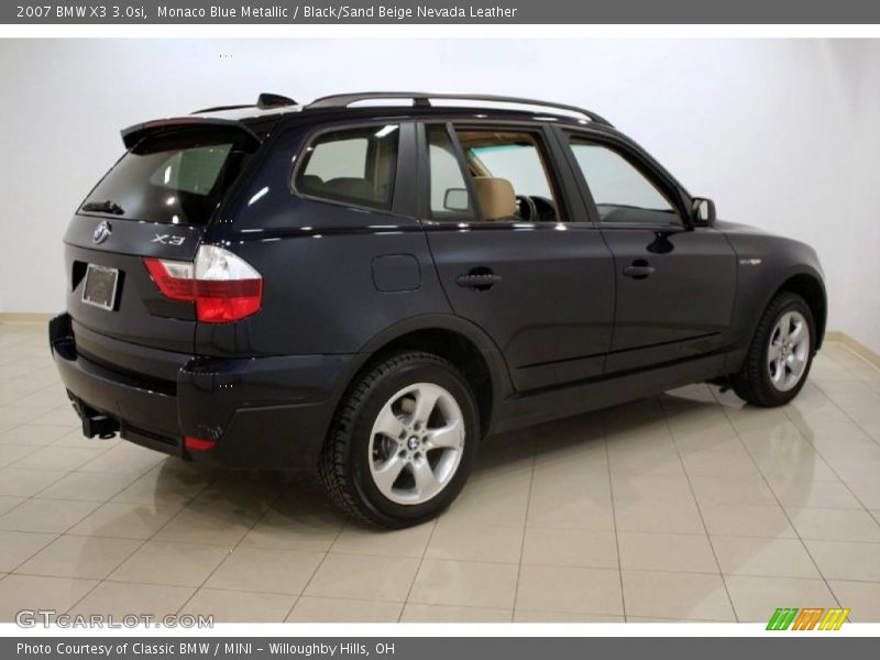 Monaco Blue Metallic / Black/Sand Beige Nevada Leather 2007 BMW X3 3.0si