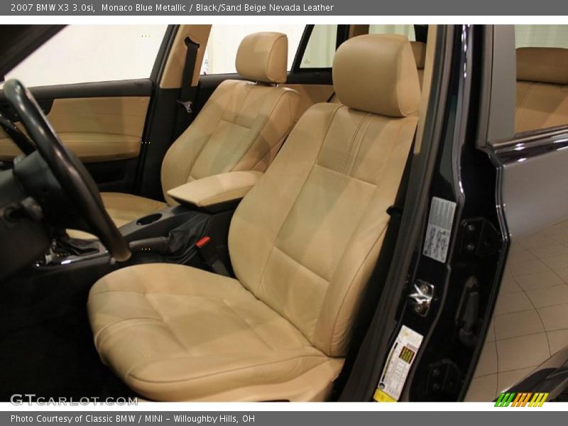 Monaco Blue Metallic / Black/Sand Beige Nevada Leather 2007 BMW X3 3.0si