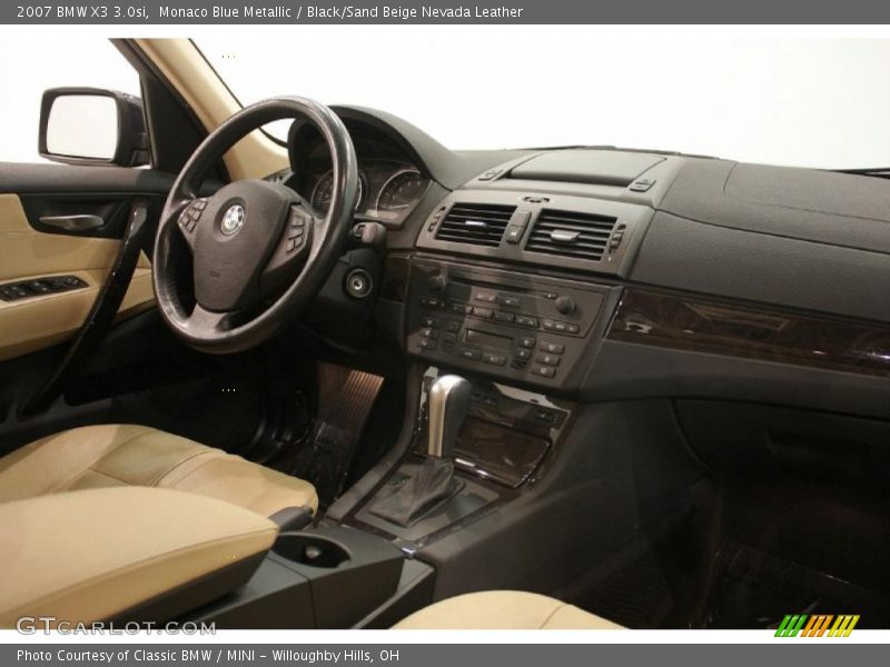 Monaco Blue Metallic / Black/Sand Beige Nevada Leather 2007 BMW X3 3.0si