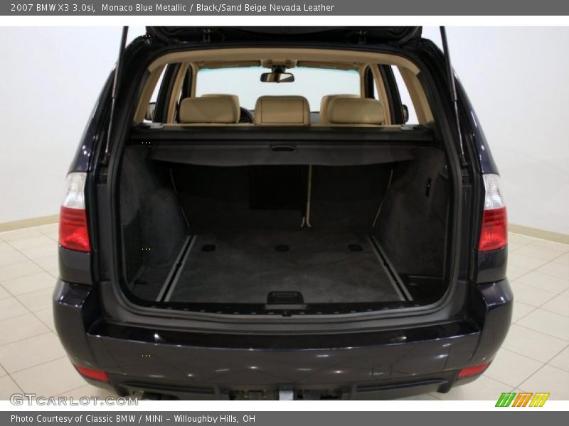 Monaco Blue Metallic / Black/Sand Beige Nevada Leather 2007 BMW X3 3.0si