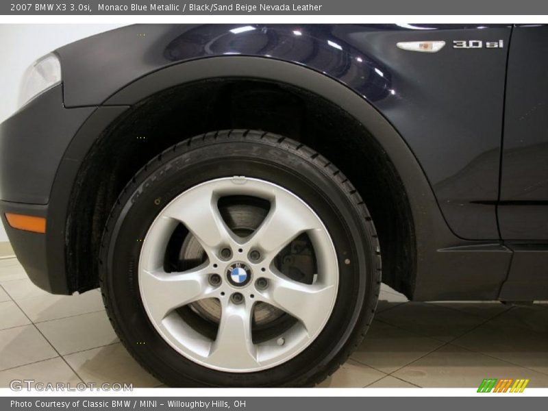 Monaco Blue Metallic / Black/Sand Beige Nevada Leather 2007 BMW X3 3.0si