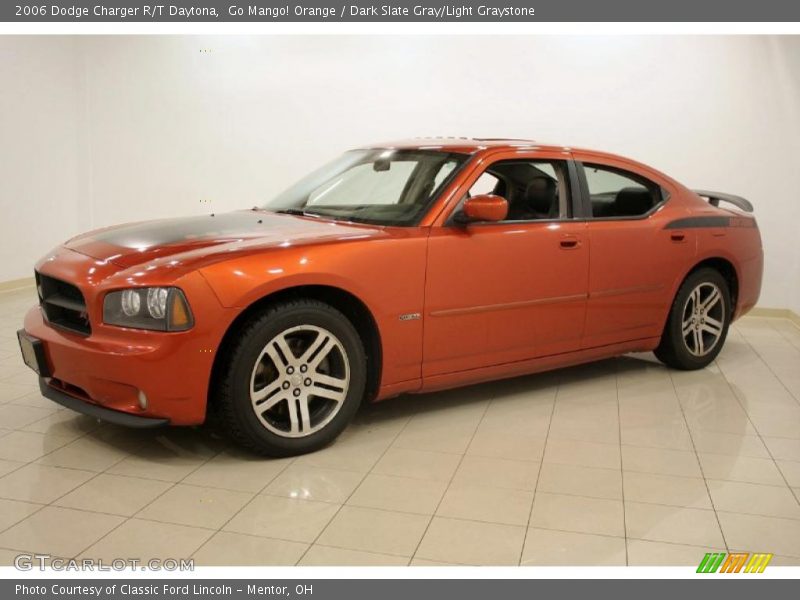 Go Mango! Orange / Dark Slate Gray/Light Graystone 2006 Dodge Charger R/T Daytona