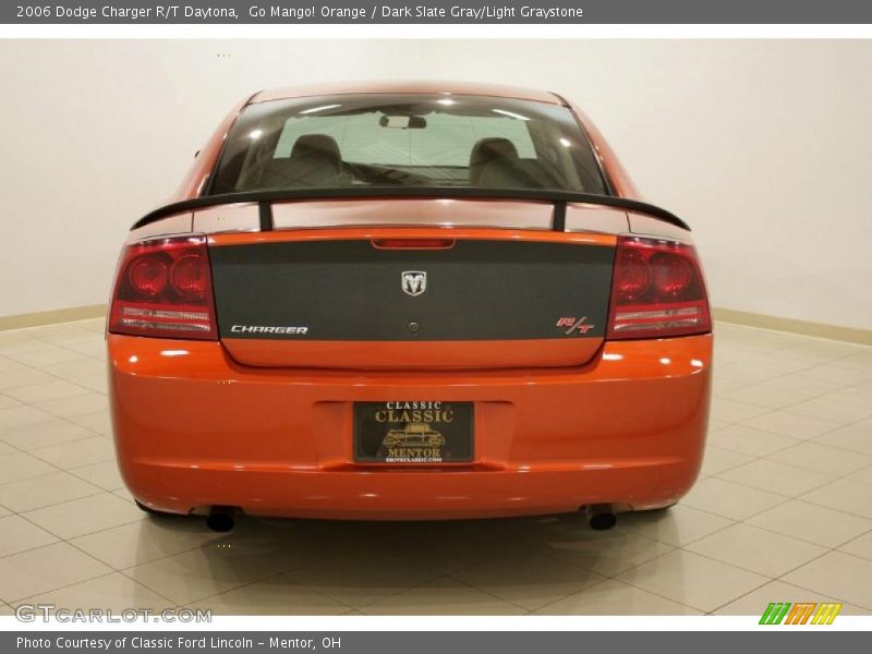 Go Mango! Orange / Dark Slate Gray/Light Graystone 2006 Dodge Charger R/T Daytona