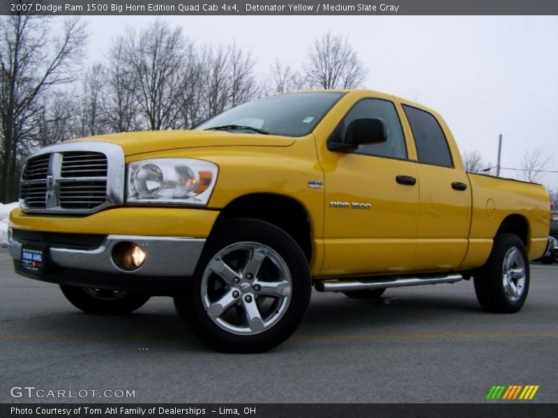 Detonator Yellow / Medium Slate Gray 2007 Dodge Ram 1500 Big Horn Edition Quad Cab 4x4