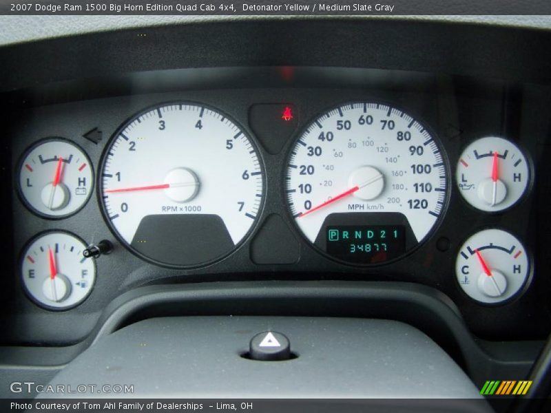 Detonator Yellow / Medium Slate Gray 2007 Dodge Ram 1500 Big Horn Edition Quad Cab 4x4