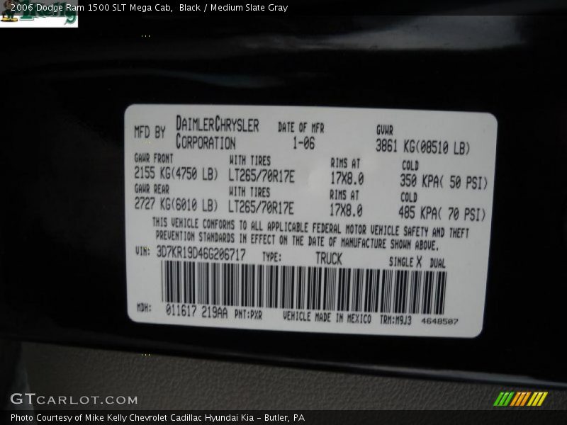 Black / Medium Slate Gray 2006 Dodge Ram 1500 SLT Mega Cab