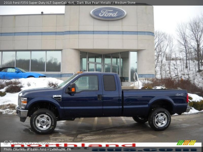 Dark Blue Pearl Metallic / Medium Stone 2010 Ford F350 Super Duty XLT SuperCab 4x4