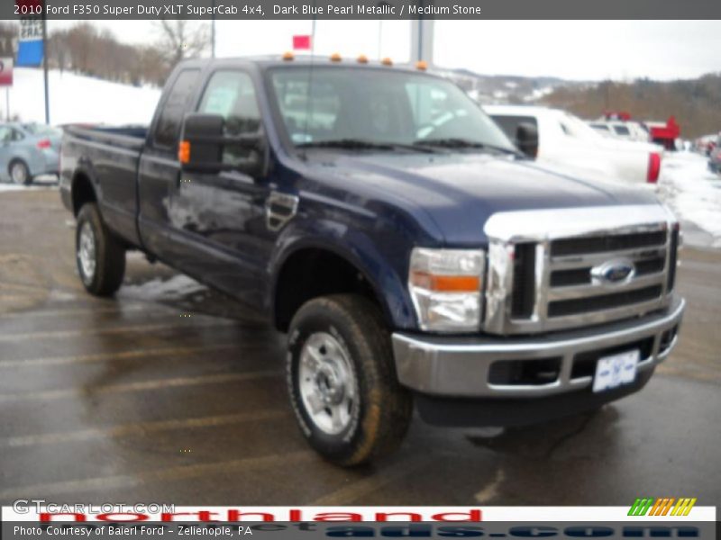 Dark Blue Pearl Metallic / Medium Stone 2010 Ford F350 Super Duty XLT SuperCab 4x4