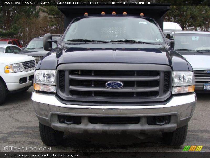 True Blue Metallic / Medium Flint 2003 Ford F350 Super Duty XL Regular Cab 4x4 Dump Truck