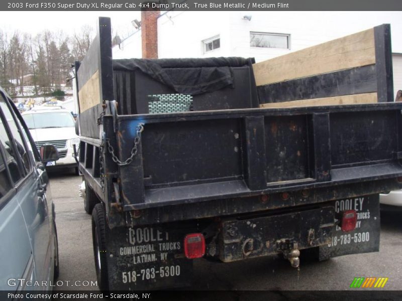 True Blue Metallic / Medium Flint 2003 Ford F350 Super Duty XL Regular Cab 4x4 Dump Truck