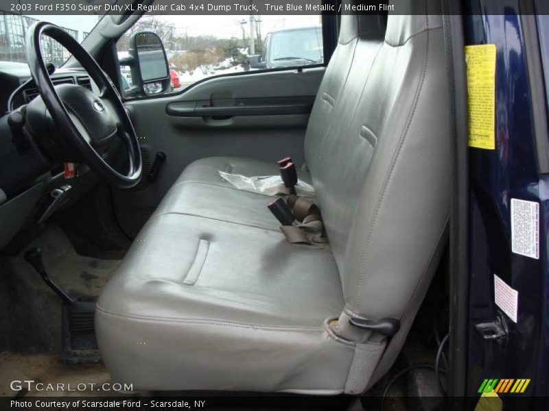 True Blue Metallic / Medium Flint 2003 Ford F350 Super Duty XL Regular Cab 4x4 Dump Truck