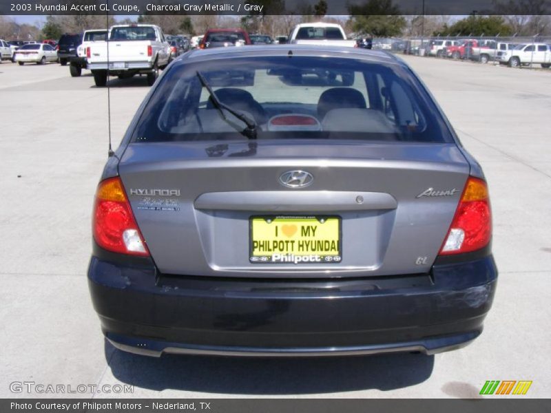 Charcoal Gray Metallic / Gray 2003 Hyundai Accent GL Coupe