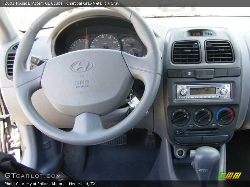 Charcoal Gray Metallic / Gray 2003 Hyundai Accent GL Coupe