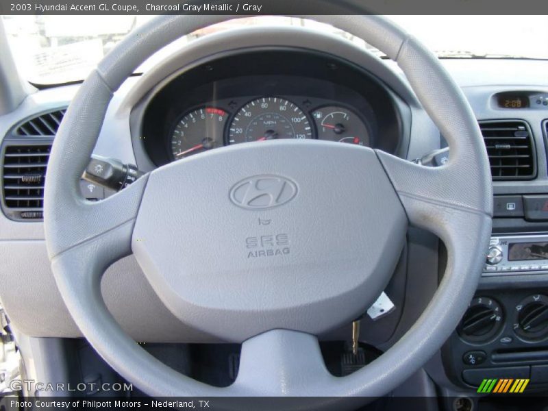 Charcoal Gray Metallic / Gray 2003 Hyundai Accent GL Coupe