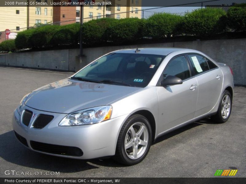 Liquid Silver Metallic / Ebony Black 2008 Pontiac G6 Sedan