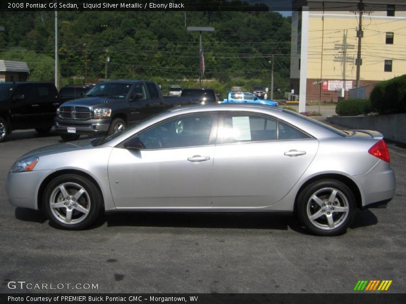 Liquid Silver Metallic / Ebony Black 2008 Pontiac G6 Sedan