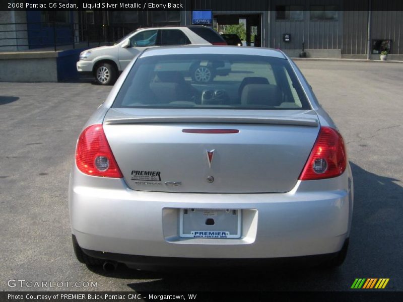 Liquid Silver Metallic / Ebony Black 2008 Pontiac G6 Sedan