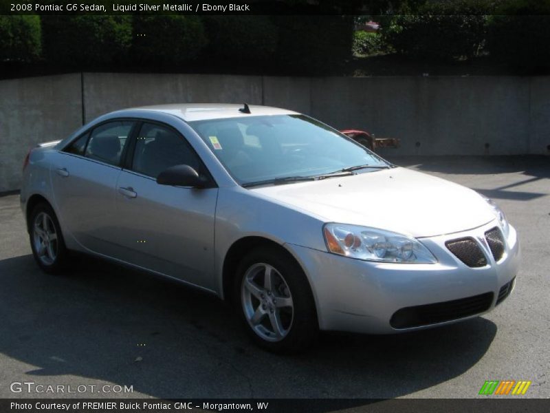 Liquid Silver Metallic / Ebony Black 2008 Pontiac G6 Sedan