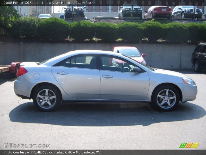 Liquid Silver Metallic / Ebony Black 2008 Pontiac G6 Sedan