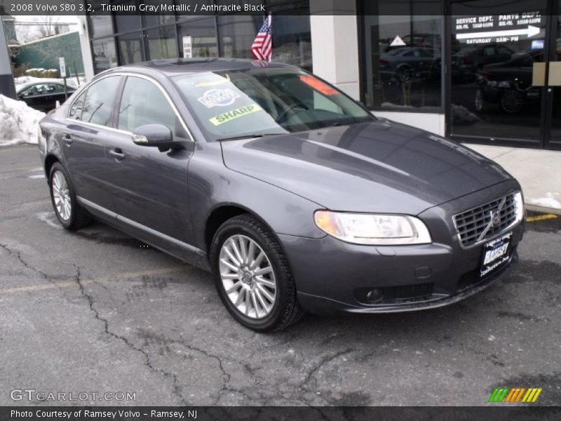 Titanium Gray Metallic / Anthracite Black 2008 Volvo S80 3.2
