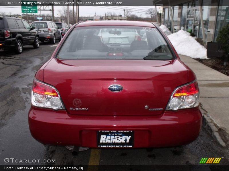 Garnet Red Pearl / Anthracite Black 2007 Subaru Impreza 2.5i Sedan